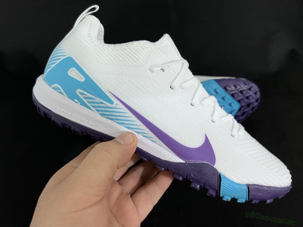Unisex Nike Air Zoom Mercurial Vapor 16 Pro TF Artificial Turf Low-Tops Football Shoes - White/Purple/Jade