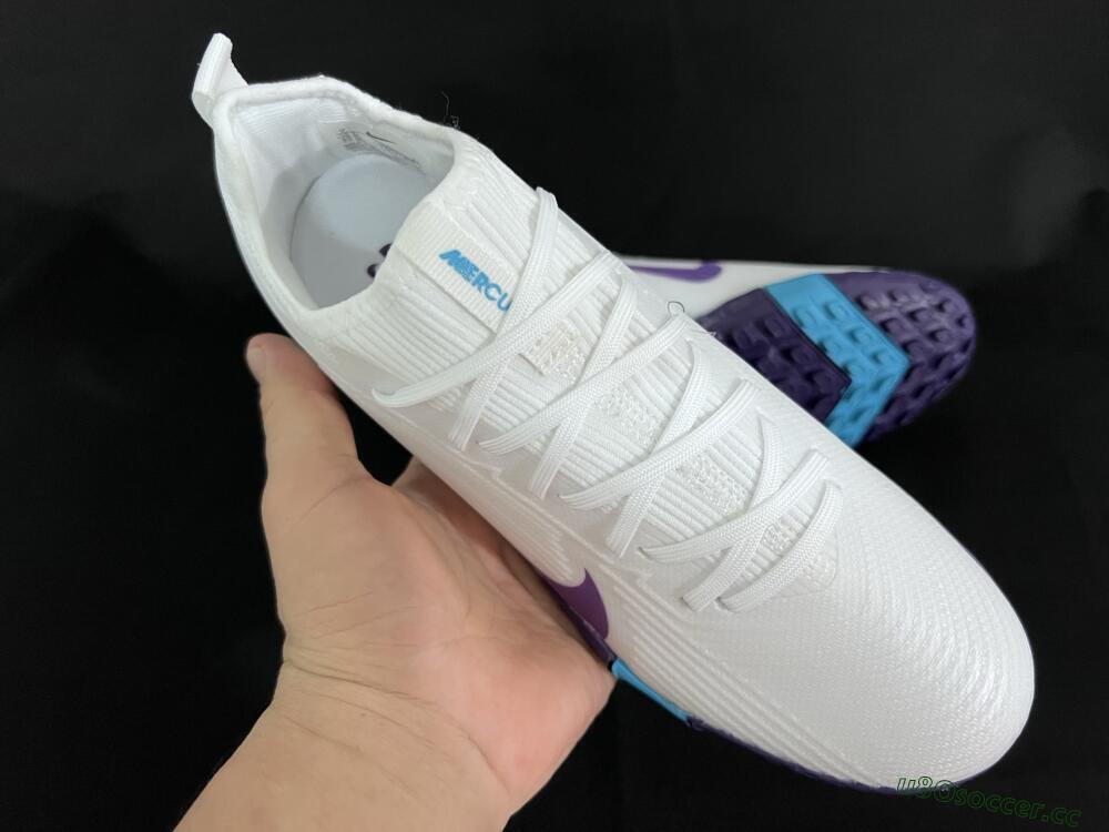 Unisex Nike Air Zoom Mercurial Vapor 16 Pro TF Artificial Turf Low-Tops Football Shoes - White/Purple/Jade