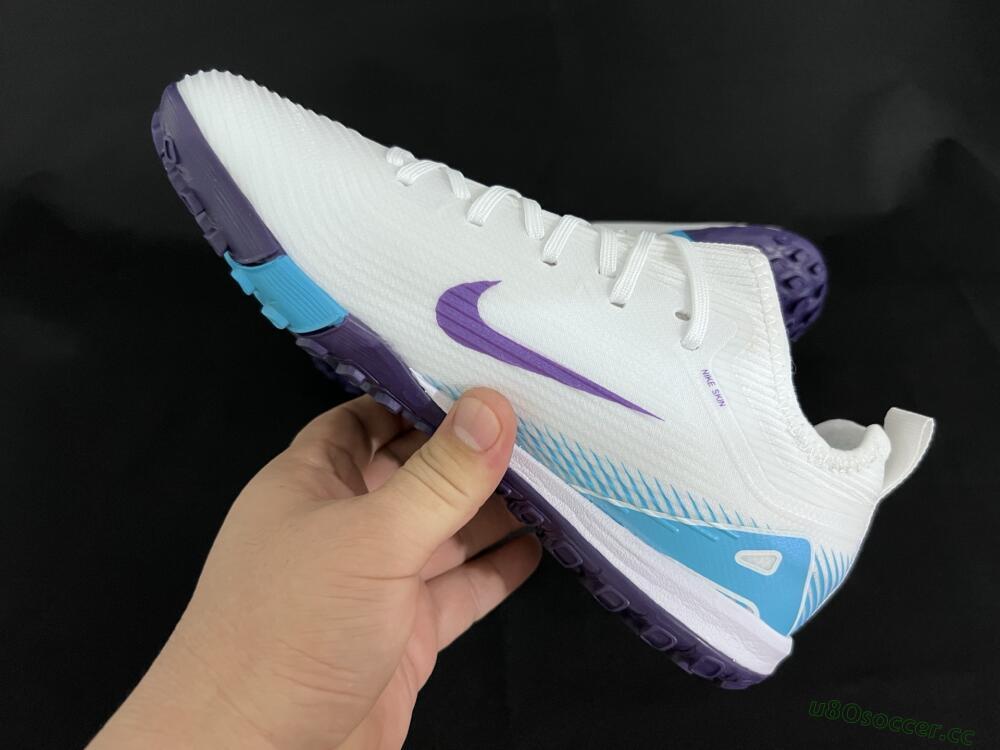 Unisex Nike Air Zoom Mercurial Vapor 16 Pro TF Artificial Turf Low-Tops Football Shoes - White/Purple/Jade