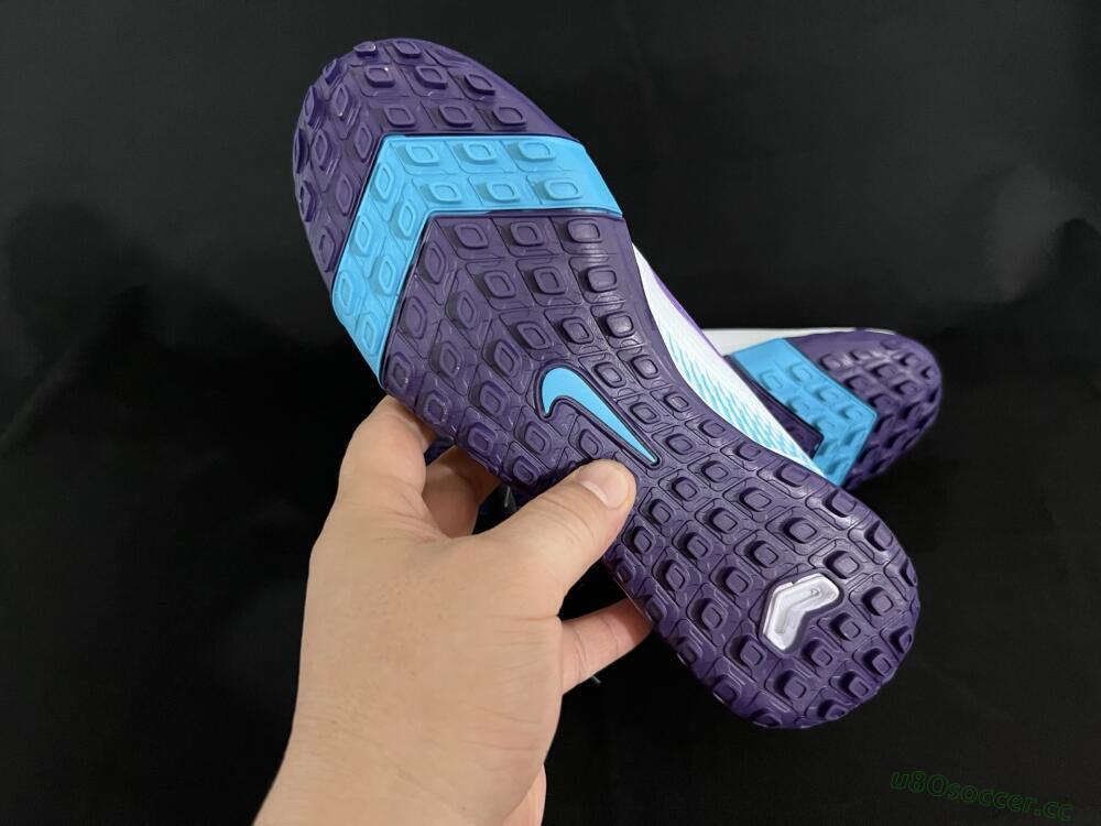 Unisex Nike Air Zoom Mercurial Vapor 16 Pro TF Artificial Turf Low-Tops Football Shoes - White/Purple/Jade