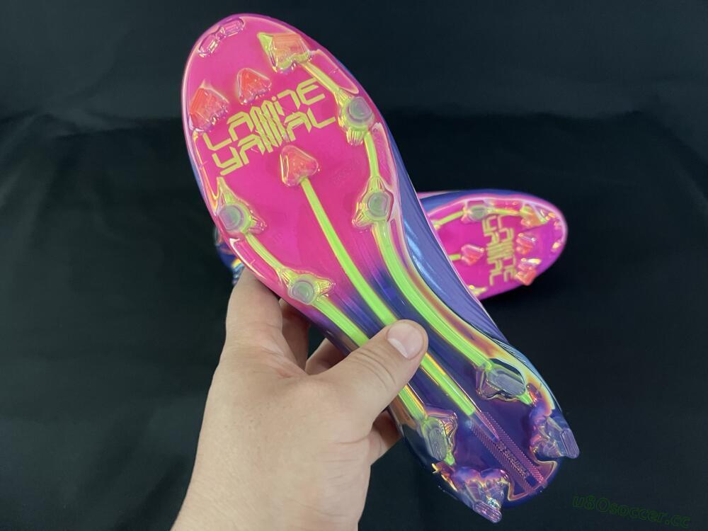 Men's Adidas F50 Elite FG Firm Ground Low-Tops Football Boots - Pink/Purple/Yellow