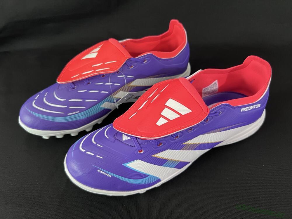 Unisex Adidas Predator Elite Foldover Tongue TF Artificial Turf Low-Tops Football Shoes - Blue/White/Red