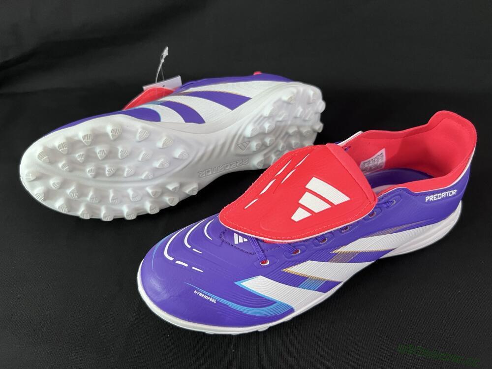 Unisex Adidas Predator Elite Foldover Tongue TF Artificial Turf Low-Tops Football Shoes - Blue/White/Red