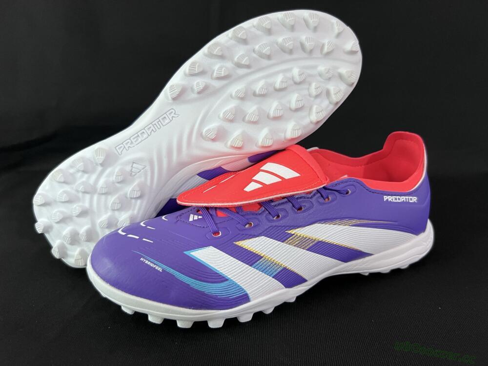 Unisex Adidas Predator Elite Foldover Tongue TF Artificial Turf Low-Tops Football Shoes - Blue/White/Red