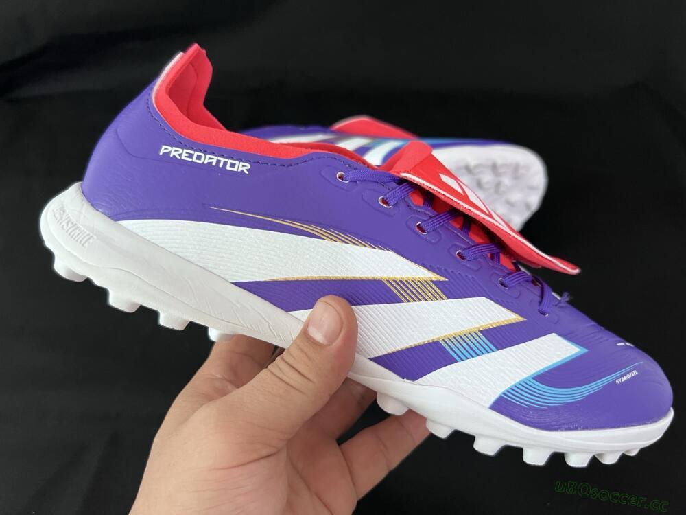 Unisex Adidas Predator Elite Foldover Tongue TF Artificial Turf Low-Tops Football Shoes - Blue/White/Red