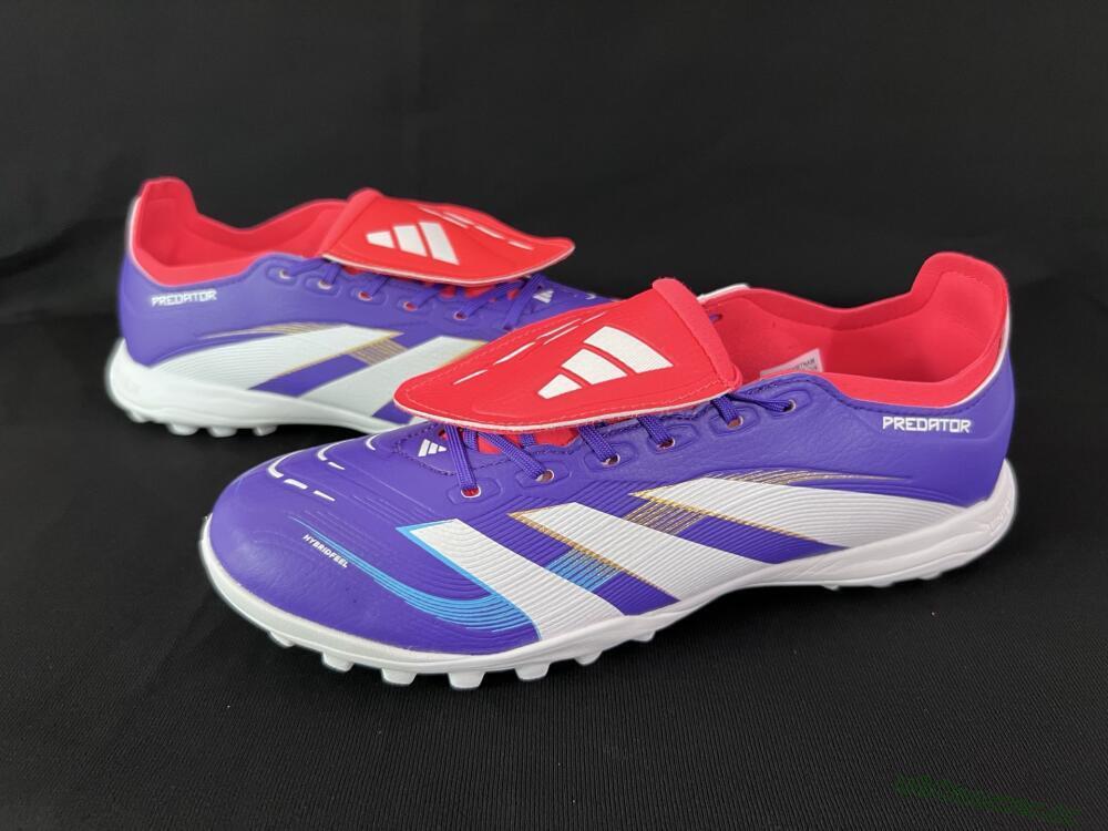 Unisex Adidas Predator Elite Foldover Tongue TF Artificial Turf Low-Tops Football Shoes - Blue/White/Red