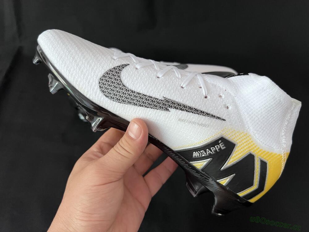 Unisex KM x Nike Air Zoom Mercurial Superfly 10 Elite FG Firm Ground High-Tops Football Boots - White/Black/Yellow