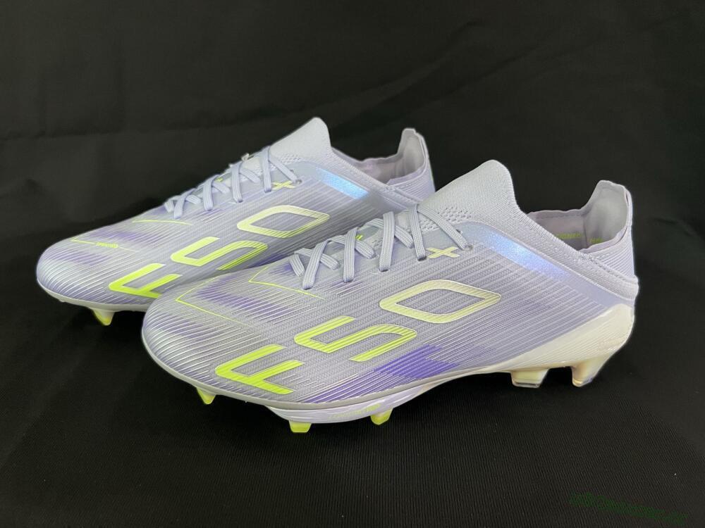 Unisex Adidas F50+ Elite Lightstrike Pro FG Firm Ground Low-Tops Football Boots - Purple/Yellow/White