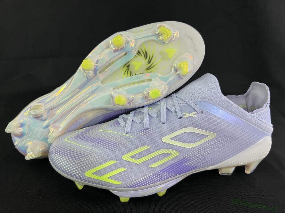 Unisex Adidas F50+ Elite Lightstrike Pro FG Firm Ground Low-Tops Football Boots - Purple/Yellow/White
