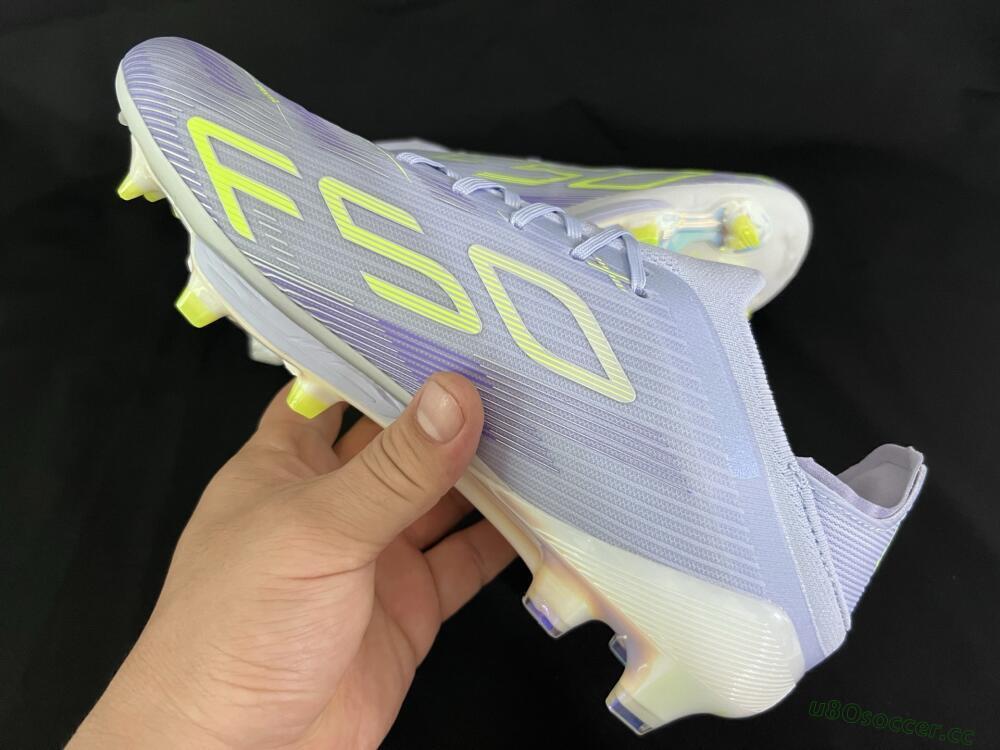 Unisex Adidas F50+ Elite Lightstrike Pro FG Firm Ground Low-Tops Football Boots - Purple/Yellow/White