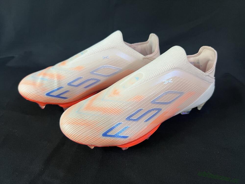Men's Adidas F50+ Elite Lightstrike Pro Laceless FG Firm Ground Low-Tops Football Boots - Pink/Orange/White