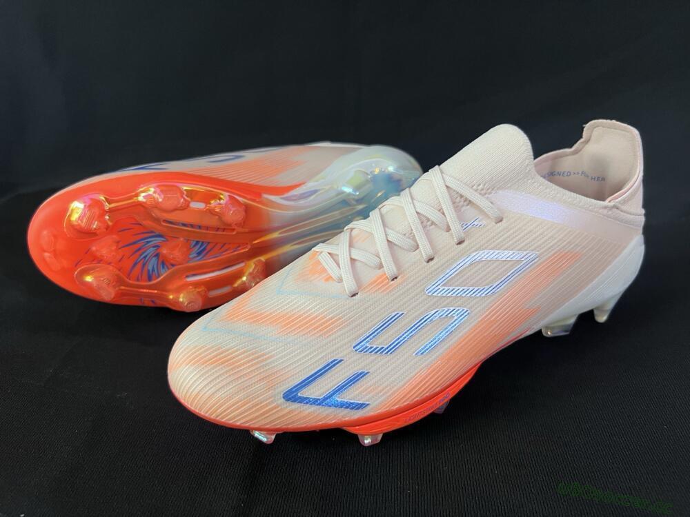 Unisex Adidas F50+ Lightstrike Pro Laceless FG Firm Ground Low-Tops Football Boots - Red/Blue/White
