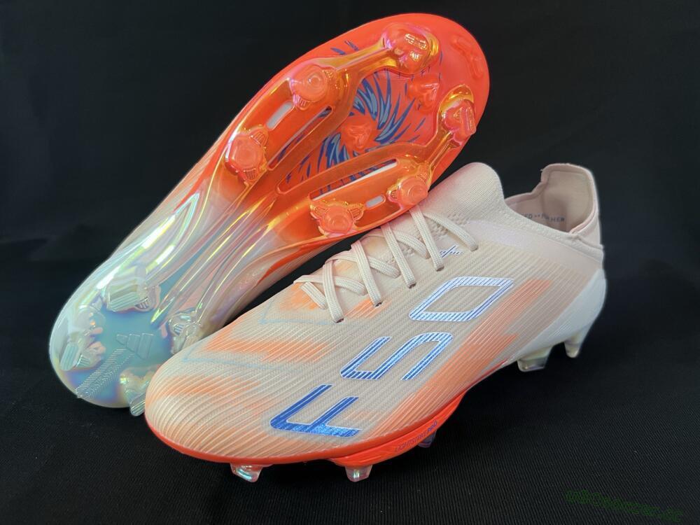 Unisex Adidas F50+ Lightstrike Pro Laceless FG Firm Ground Low-Tops Football Boots - Red/Blue/White