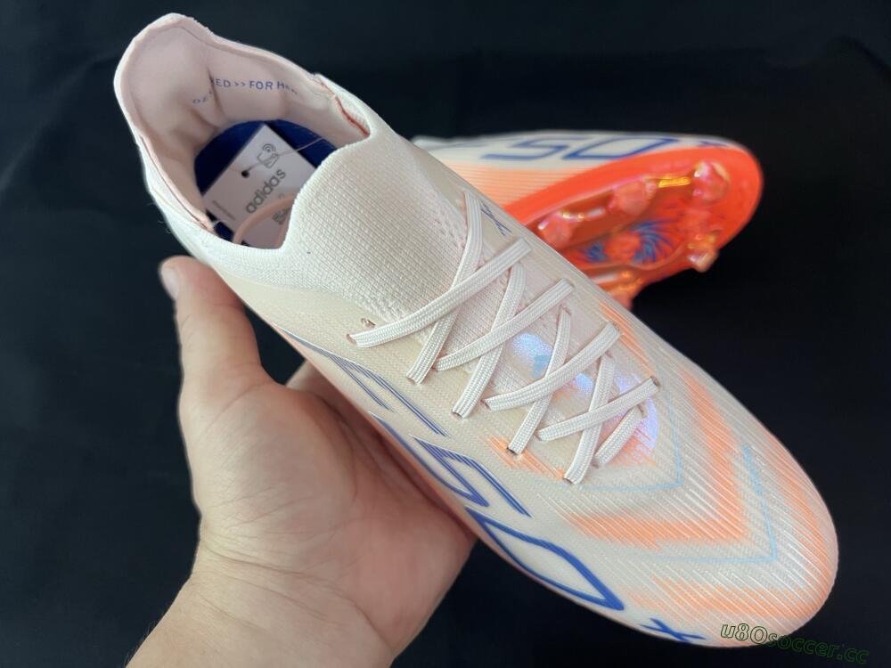 Unisex Adidas F50+ Lightstrike Pro Laceless FG Firm Ground Low-Tops Football Boots - Red/Blue/White