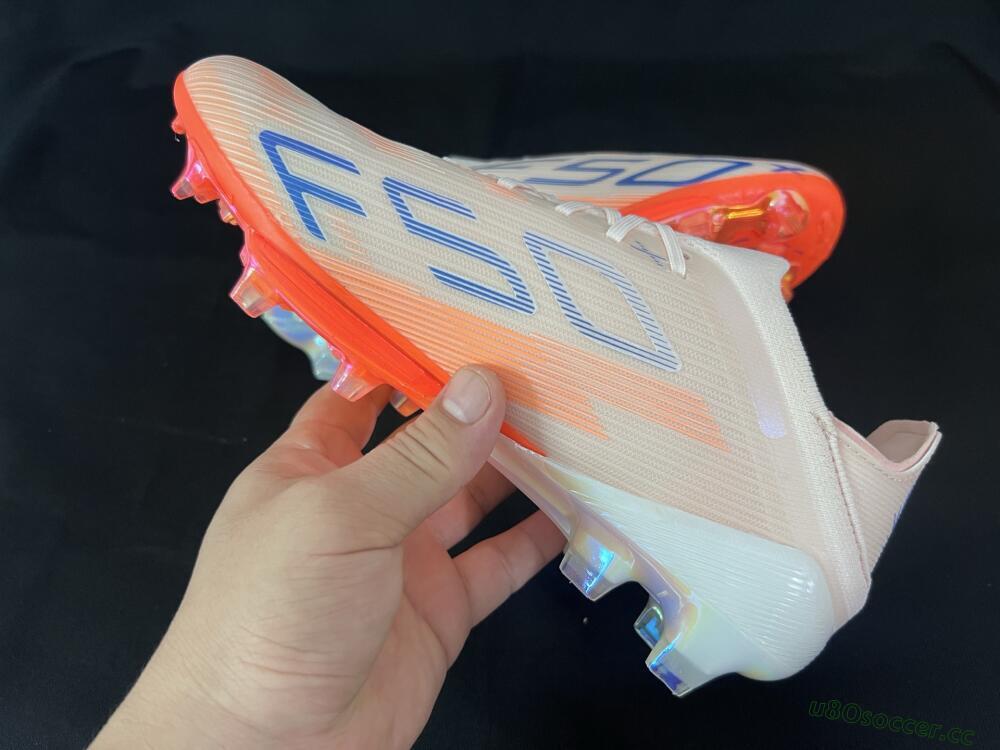 Unisex Adidas F50+ Lightstrike Pro Laceless FG Firm Ground Low-Tops Football Boots - Red/Blue/White