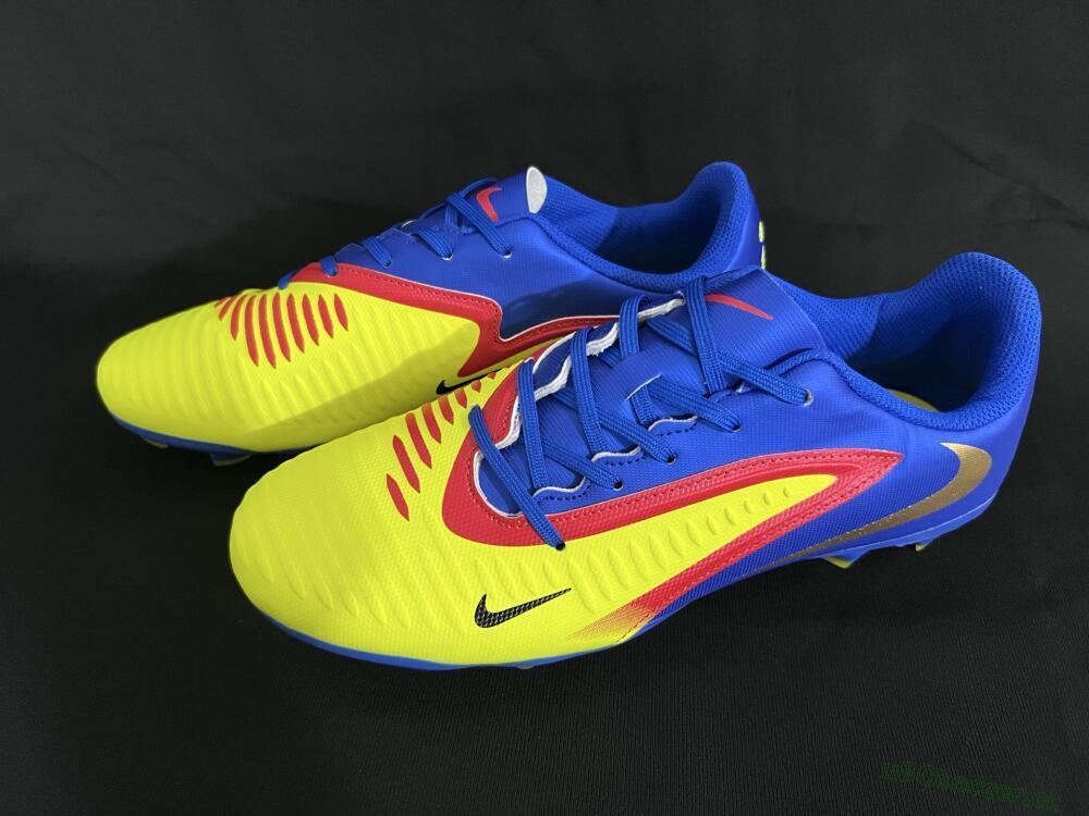 Men's Nike Phantom 6 Elite Low FG Firm Ground Low-Tops Football Boots - Yellow/Blue/Gold