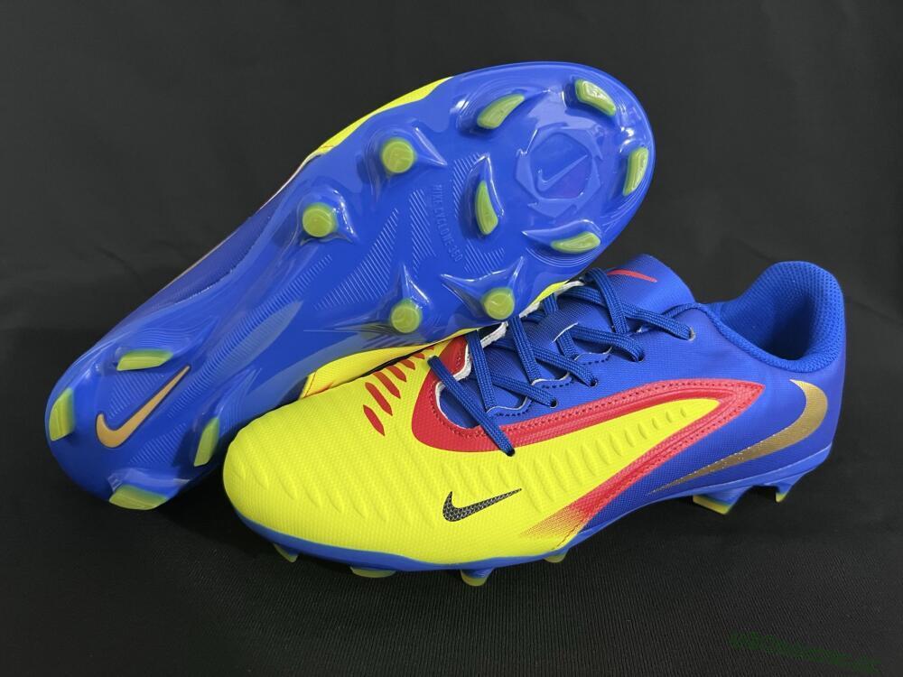 Men's Nike Phantom 6 Elite Low FG Firm Ground Low-Tops Football Boots - Yellow/Blue/Gold
