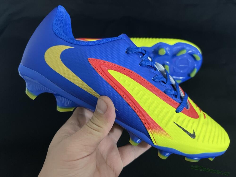 Men's Nike Phantom 6 Elite Low FG Firm Ground Low-Tops Football Boots - Yellow/Blue/Gold