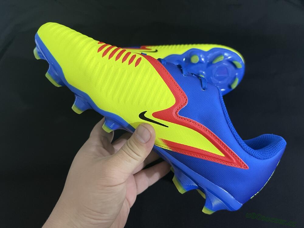 Men's Nike Phantom 6 Elite Low FG Firm Ground Low-Tops Football Boots - Yellow/Blue/Gold