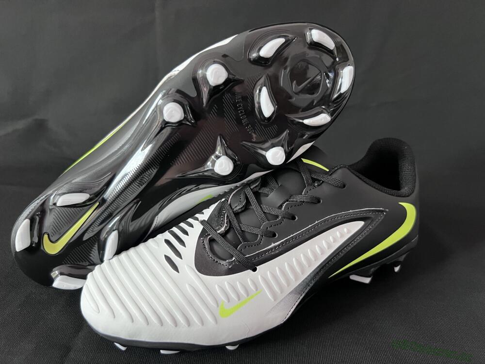Men's Nike Phantom 6 Elite Low FG Firm Ground Low-Tops Football Boots - White/Black/Yellow