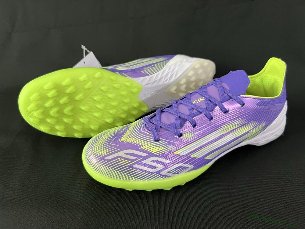 Men's Adidas F50 Pro TF Artificial Turf Low-Tops Football Shoes - Purple/White/Yellow