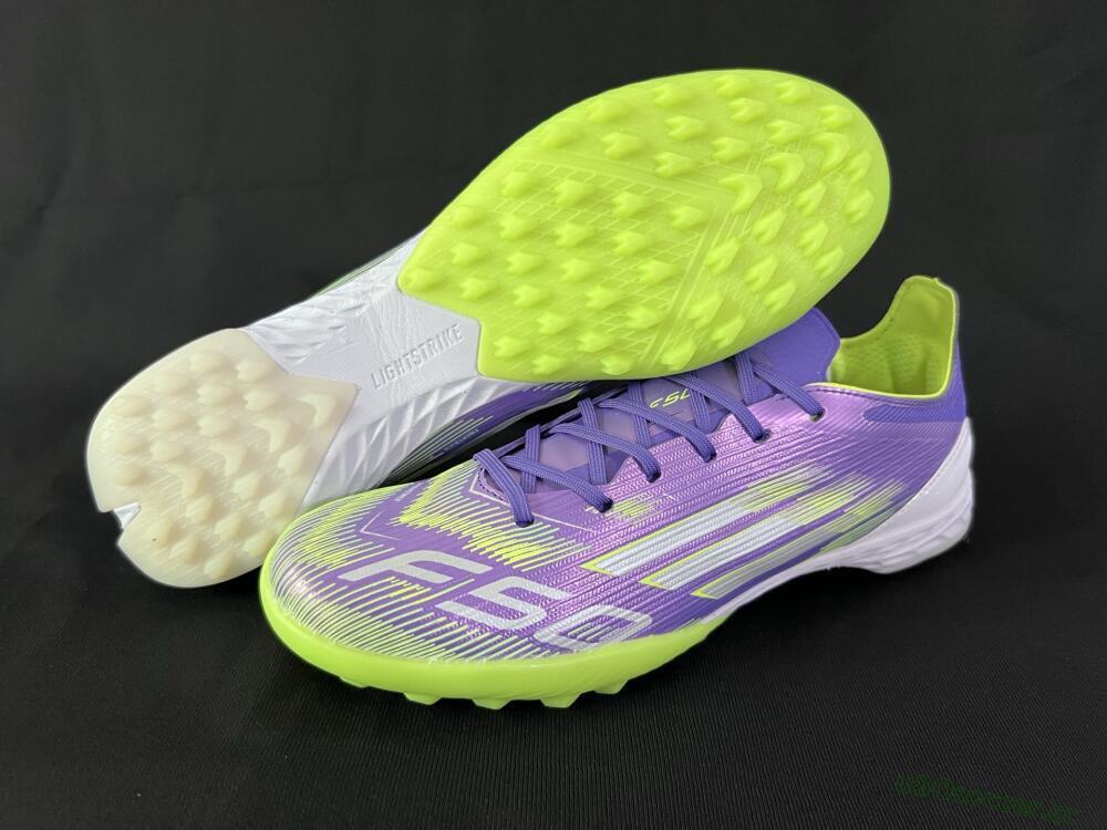 Men's Adidas F50 Pro TF Artificial Turf Low-Tops Football Shoes - Purple/White/Yellow