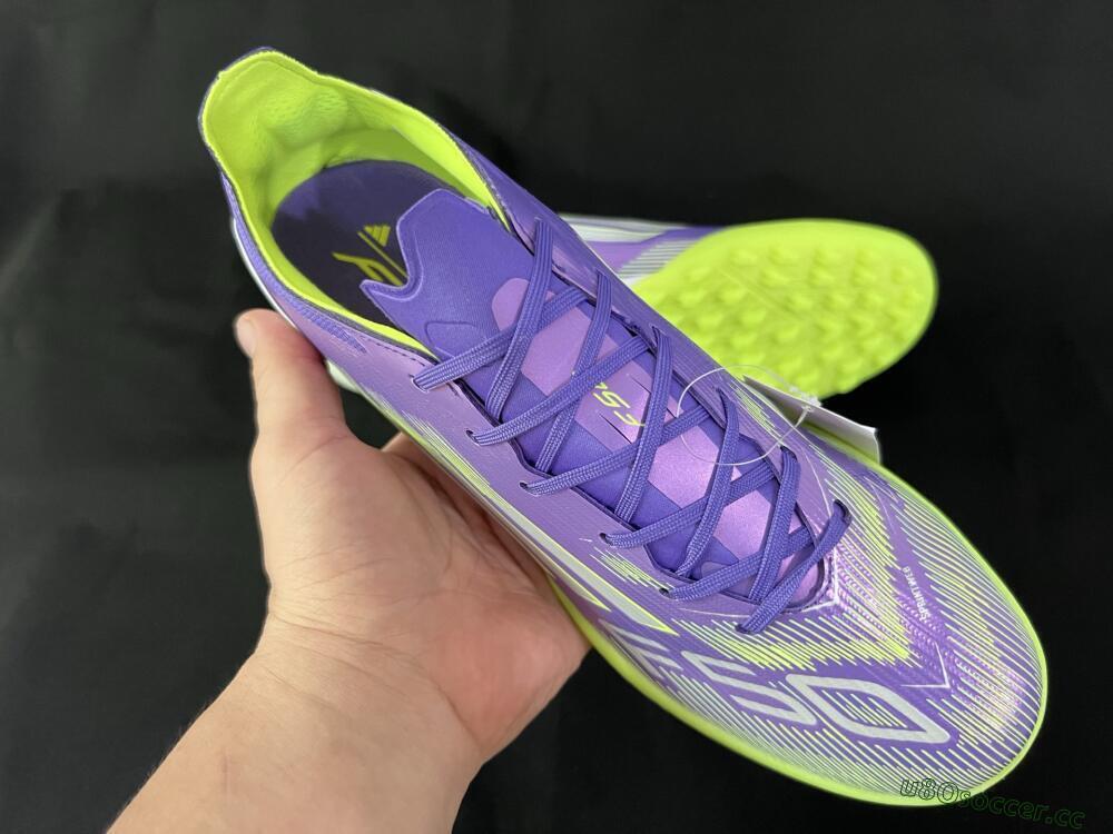 Men's Adidas F50 Pro TF Artificial Turf Low-Tops Football Shoes - Purple/White/Yellow