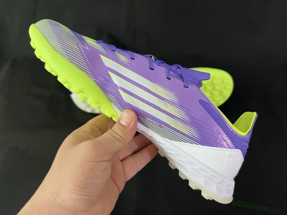 Men's Adidas F50 Pro TF Artificial Turf Low-Tops Football Shoes - Purple/White/Yellow