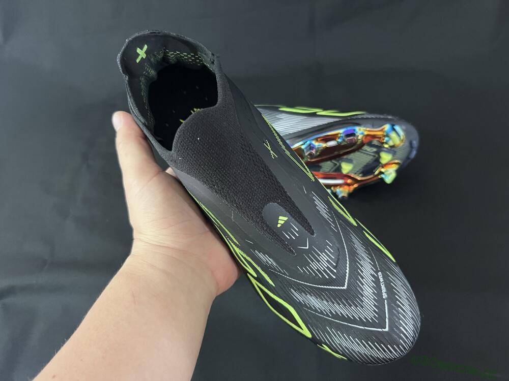 Unisex Adidas F50+ Lightstrike Pro Laceless FG Firm Ground Low-Tops Football Boots - Black/Silver/Yellow