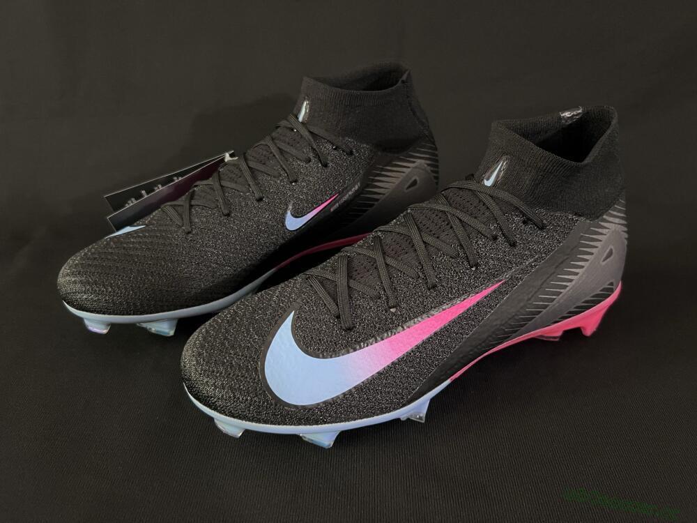 Unisex Nike Air Zoom Mercurial Superfly 10 Elite FG Firm Ground High-Tops Football Boots - Black/Blue/Pink