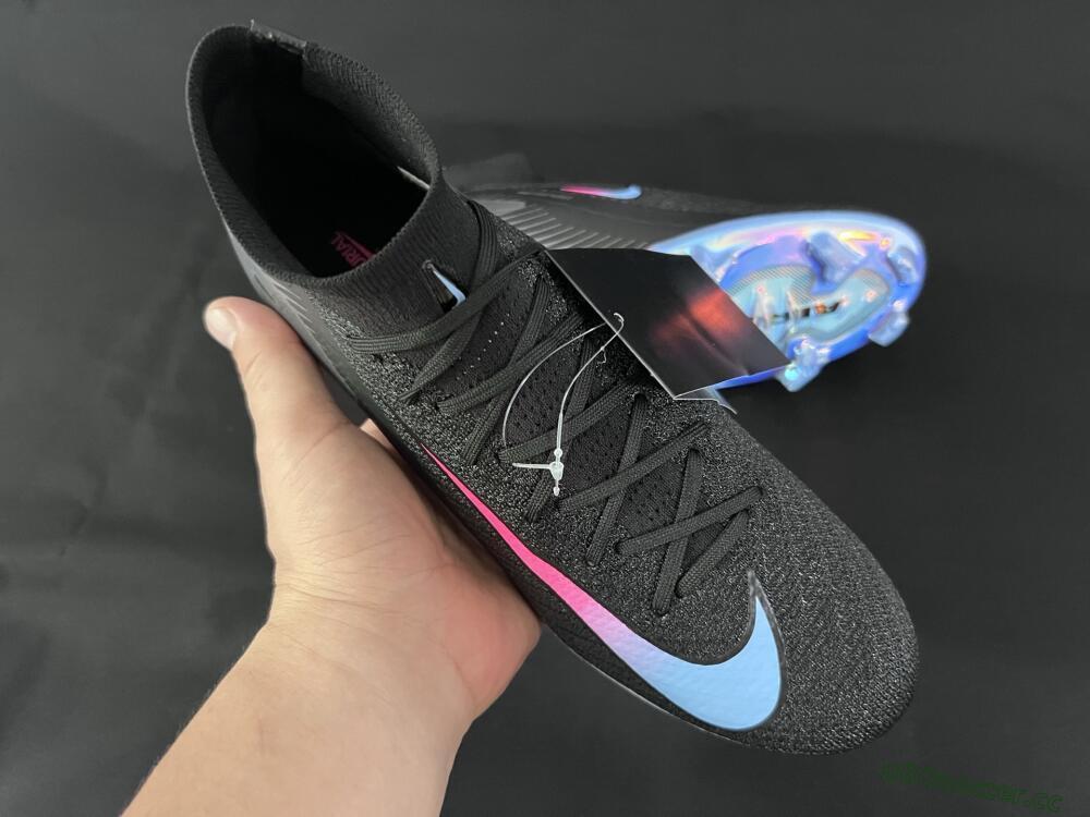 Unisex Nike Air Zoom Mercurial Superfly 10 Elite FG Firm Ground High-Tops Football Boots - Black/Blue/Pink