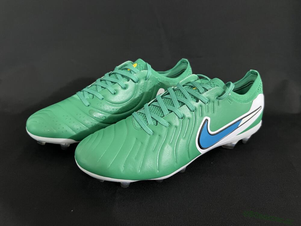 Men's Nike Tiempo Legend 10 Elite FG Firm Ground Low-Tops Football Boots - Green/Blue/White