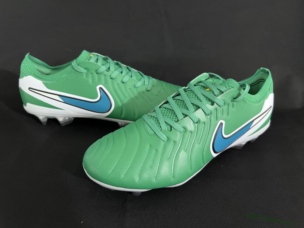 Men's Nike Tiempo Legend 10 Elite FG Firm Ground Low-Tops Football Boots - Green/Blue/White
