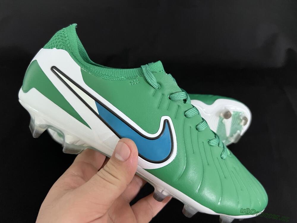 Men's Nike Tiempo Legend 10 Elite FG Firm Ground Low-Tops Football Boots - Green/Blue/White