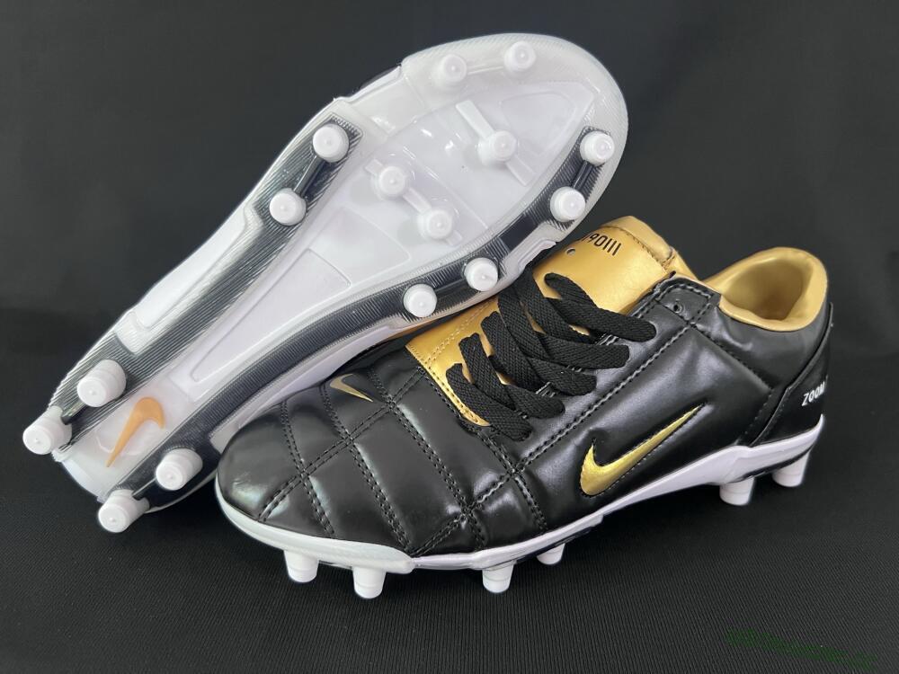 Men's Nike Air Zoom Total 90 III FG Firm Ground Low-Tops Football Boots - Black/Gold/White