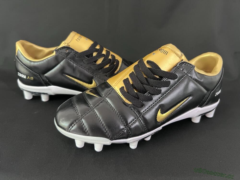 Men's Nike Air Zoom Total 90 III FG Firm Ground Low-Tops Football Boots - Black/Gold/White