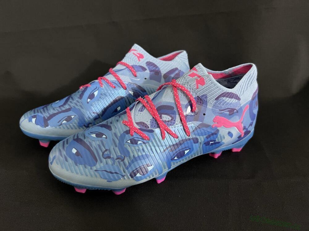 Men's Puma Future 8 Ultimate FG Firm Ground Low-Tops Football Boots - Blue/Pink/Gold