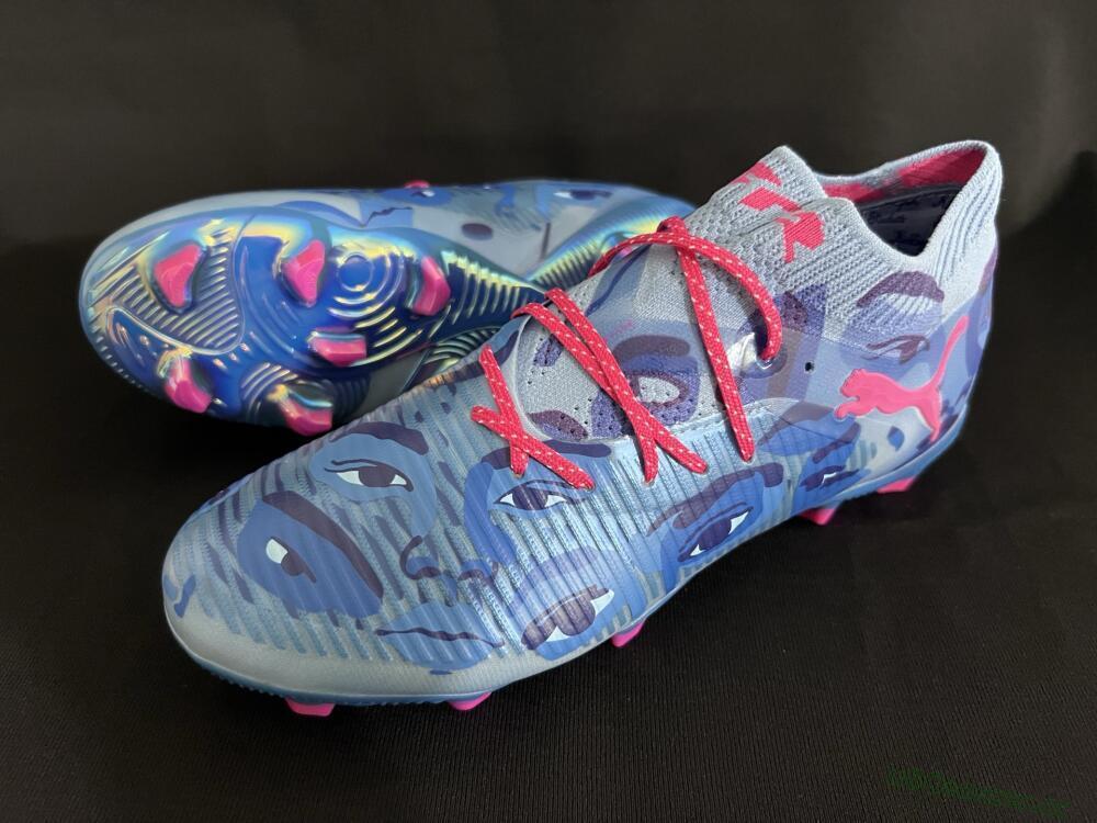 Men's Puma Future 8 Ultimate FG Firm Ground Low-Tops Football Boots - Blue/Pink/Gold