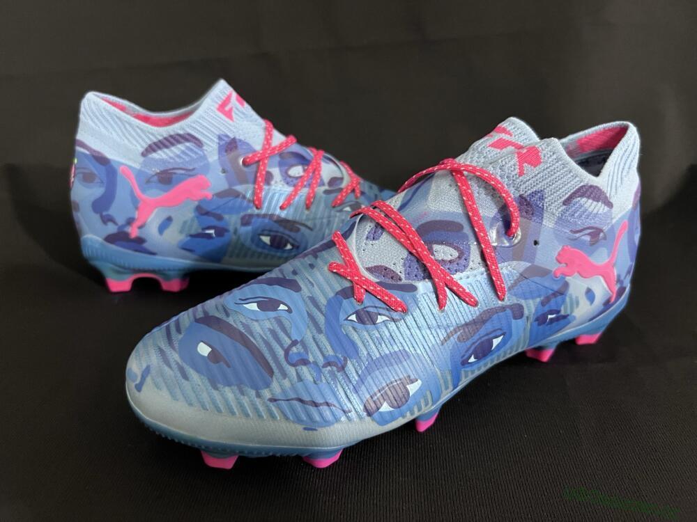 Men's Puma Future 8 Ultimate FG Firm Ground Low-Tops Football Boots - Blue/Pink/Gold