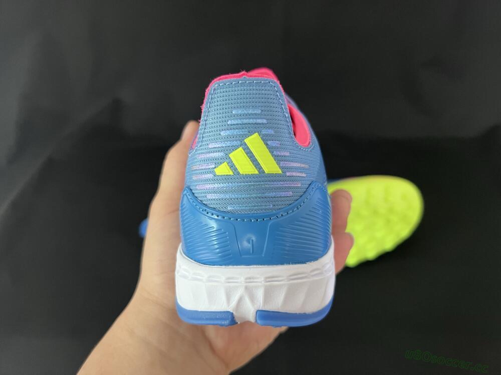 Men's Adidas F50 Pro TF Artificial Turf Low-Tops Football Shoes - Blue/Yellow/Pink