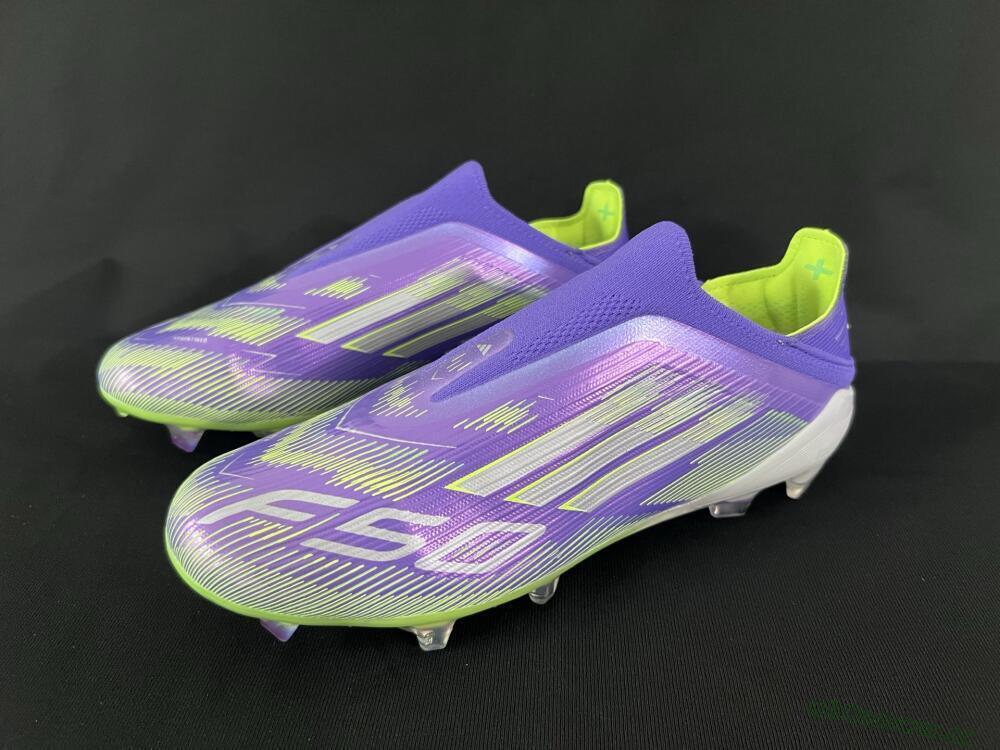 Unisex Adidas F50+ Elite Laceless FG Firm Ground Low-Tops Football Boots - Blue/Yellow/Silver