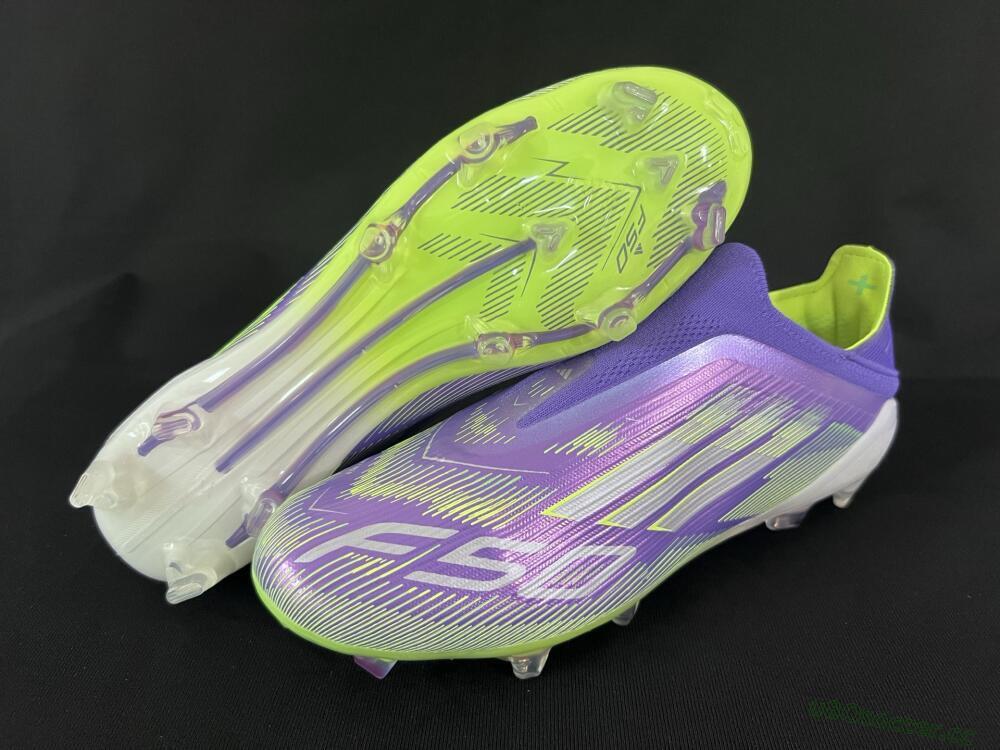 Unisex Adidas F50+ Elite Laceless FG Firm Ground Low-Tops Football Boots - Blue/Yellow/Silver