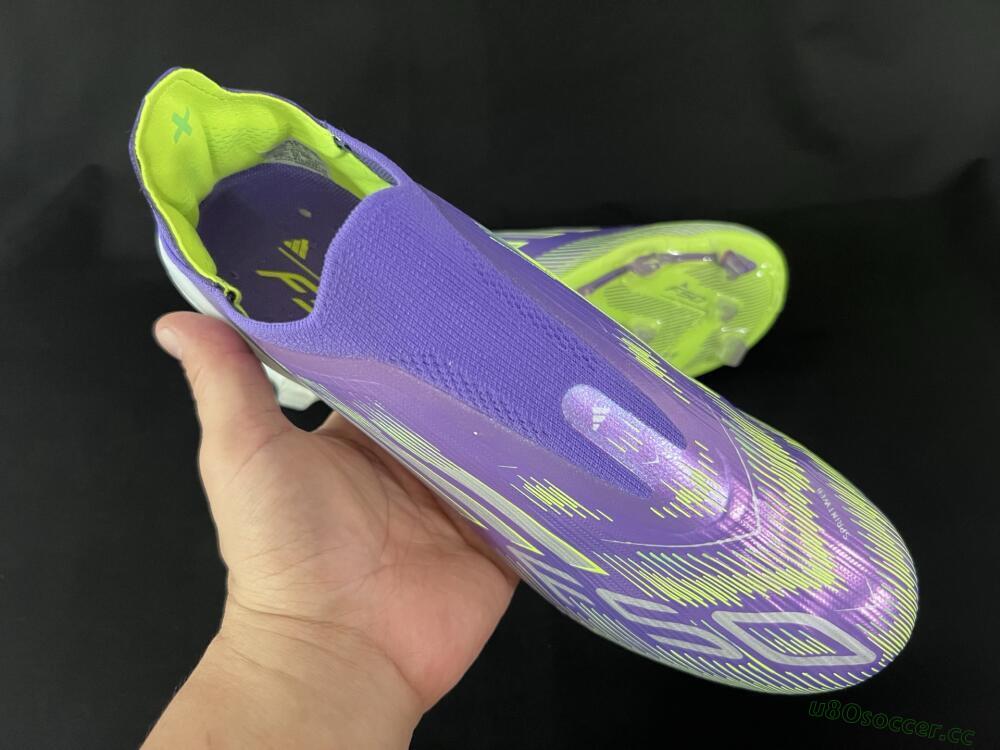 Unisex Adidas F50+ Elite Laceless FG Firm Ground Low-Tops Football Boots - Blue/Yellow/Silver