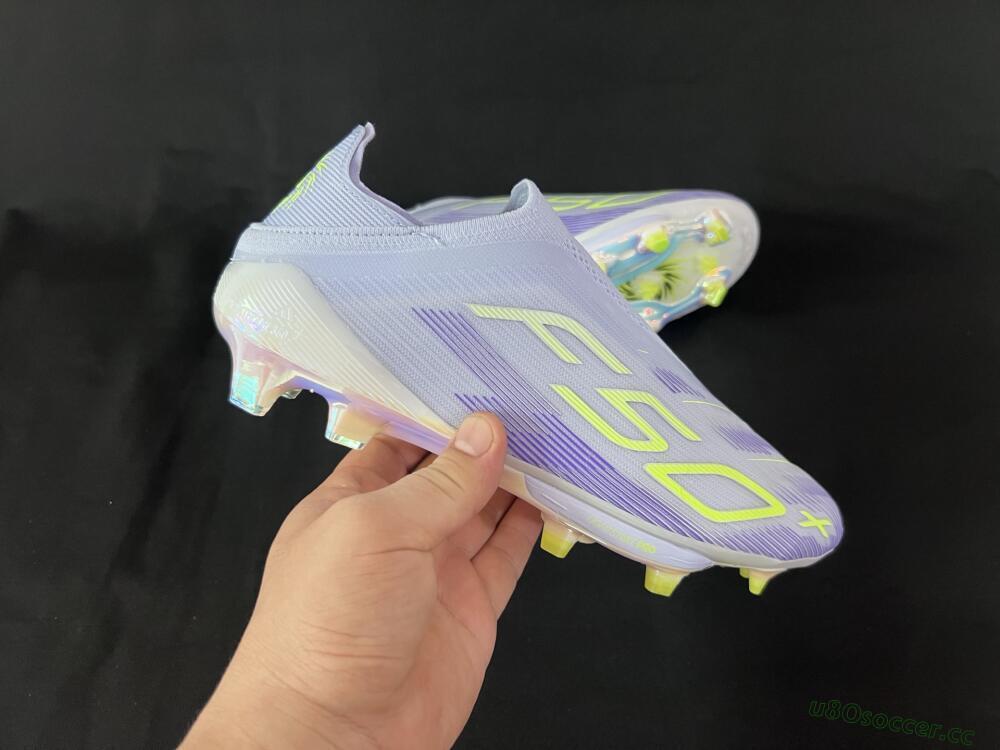 Unisex Adidas F50+ Lightstrike Pro Laceless FG Firm Ground Low-Tops Football Boots - Blue/Yellow/White