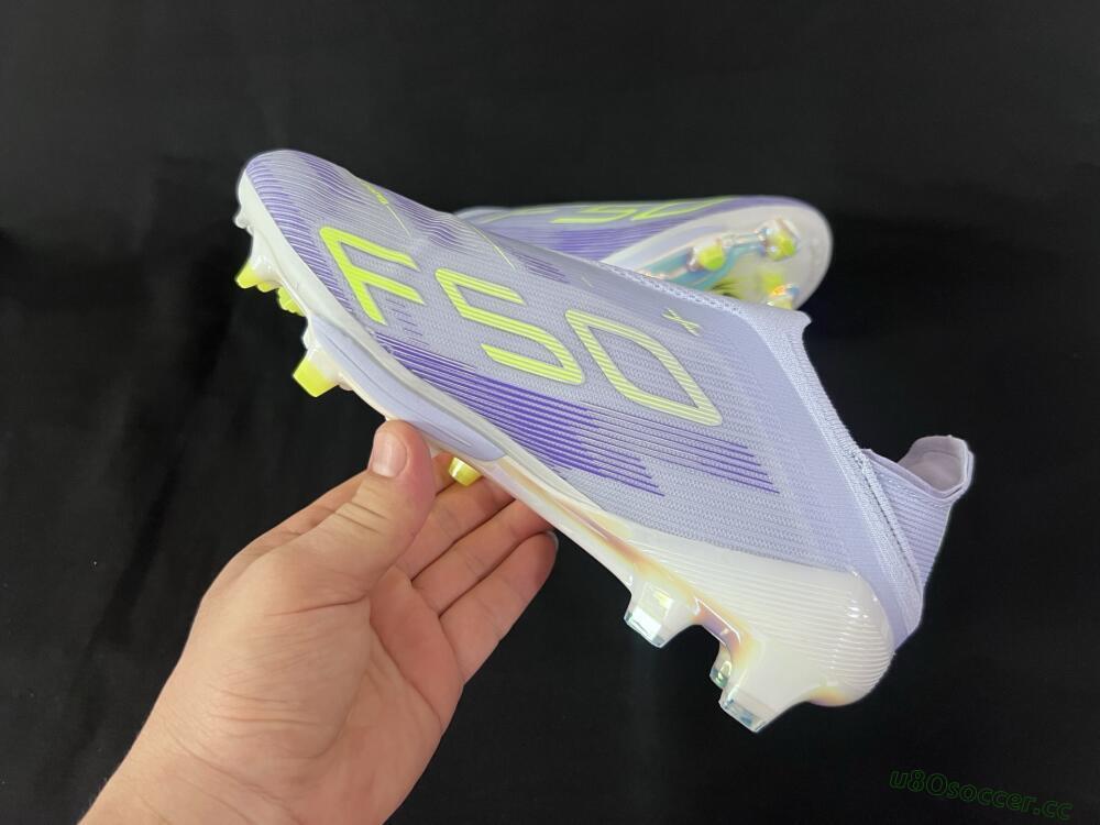 Unisex Adidas F50+ Lightstrike Pro Laceless FG Firm Ground Low-Tops Football Boots - Blue/Yellow/White