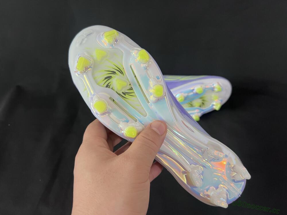 Unisex Adidas F50+ Lightstrike Pro Laceless FG Firm Ground Low-Tops Football Boots - Blue/Yellow/White