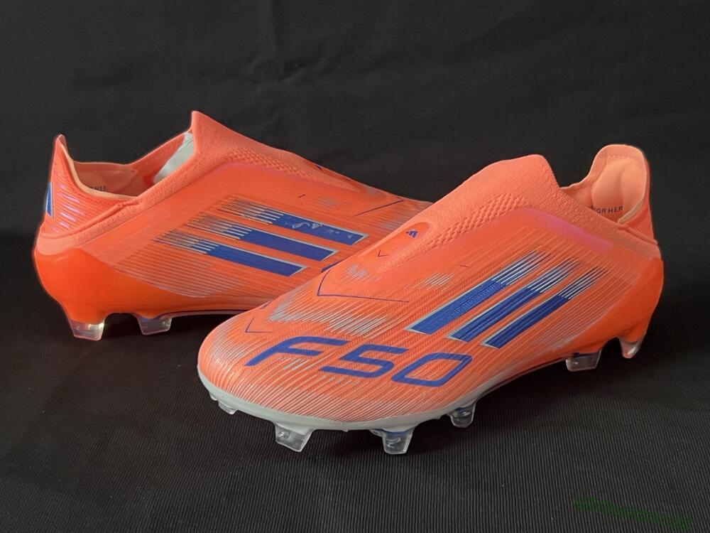 Unisex Adidas F50+ Elite Laceless FG Firm Ground Low-Tops Football Boots - Red/Blue/Silver