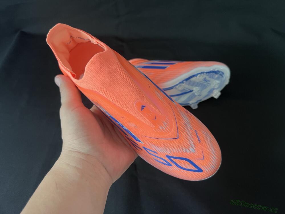 Unisex Adidas F50+ Elite Laceless FG Firm Ground Low-Tops Football Boots - Red/Blue/Silver