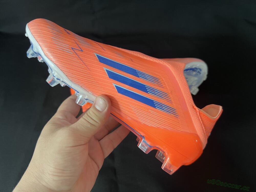 Unisex Adidas F50+ Elite Laceless FG Firm Ground Low-Tops Football Boots - Red/Blue/Silver