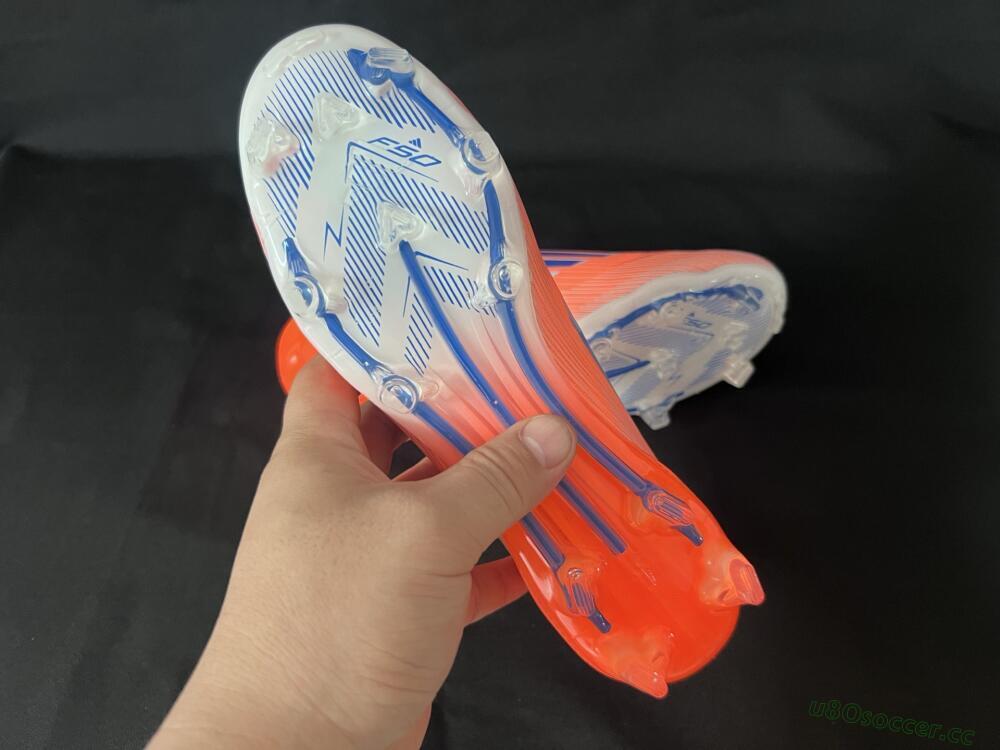 Unisex Adidas F50+ Elite Laceless FG Firm Ground Low-Tops Football Boots - Red/Blue/Silver